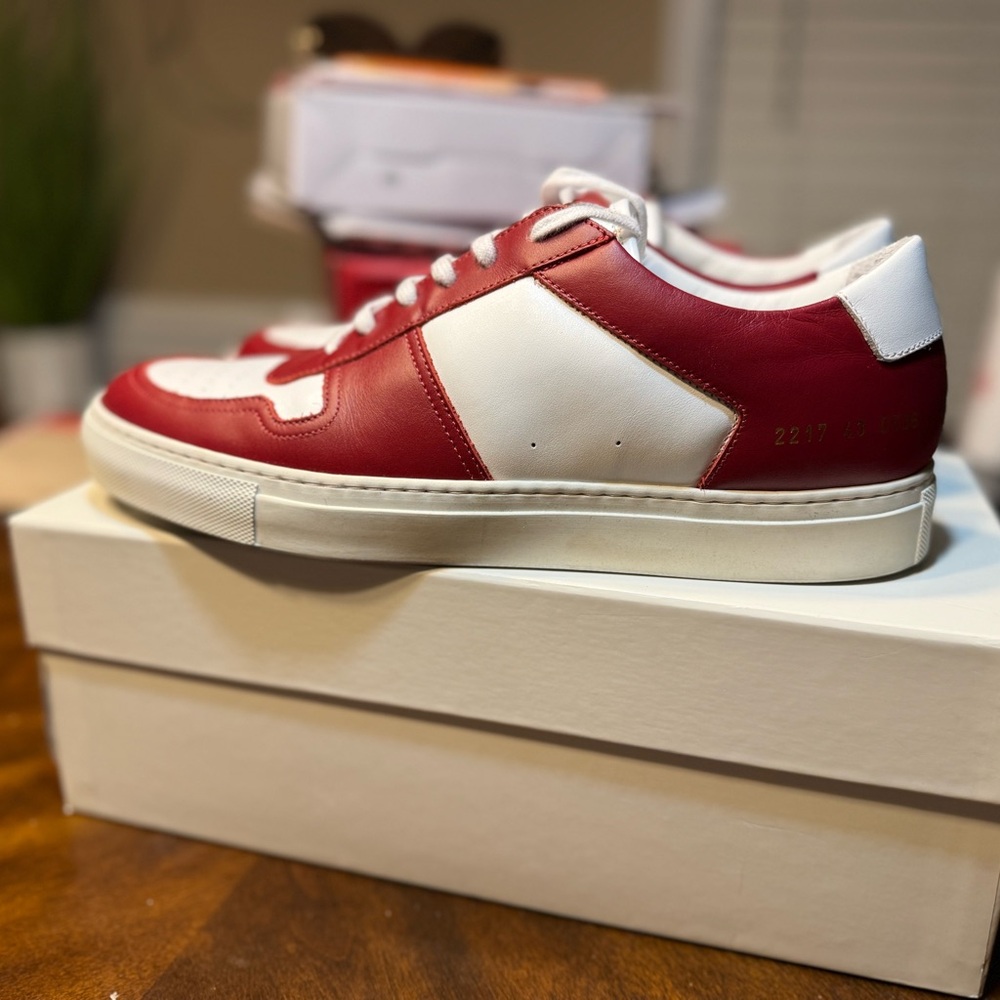 Common Projects Red and White Sneakers - Picture 3 of 9